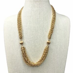 Vintage Multi-strand Gold Greek Roman Necklace
